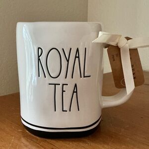 Rae Dunn Royal Tea Ceramic Mug in White and Black